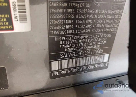 2016 Land Rover Range Rover Sport 3.0L V6 Supercharged Hse z USA, uszkodzony, nr VIN SALWR2PF4GA110665